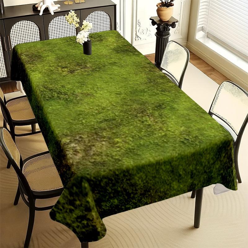 Soft, fashionable, beautiful and refreshing green grasscloth tablecloth, machine washable and easy to clean.