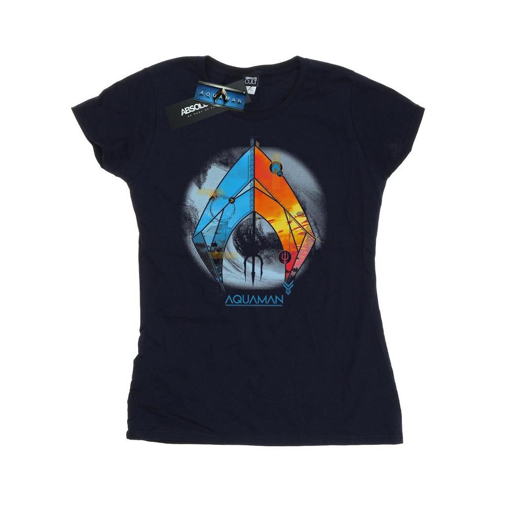 DC Comics Womens/Ladies Aquaman Tropical Logo Cotton T-Shirt