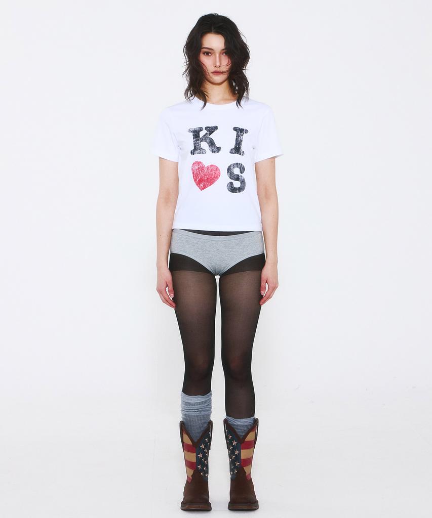 Kimseupeulesikoteunmakes Kuss Mar Logo T-Shirt Weiß