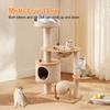 Large Cat Climbing Frame Multi-Level Solid Wood Cat Tower with Scratching Posts Integrated Kitten Furniture Activity Gym Center