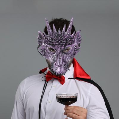 3D Dragon Head Face Guard Cool Stage Performance Costume Party Cosplay Colorful Dragon Headgear Head Cover Party Supplies