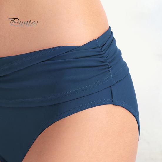 Slip de baie pentru femei, talie medie, cu acoperire completă, tip tankini, cu control al abdomenului, costum de baie