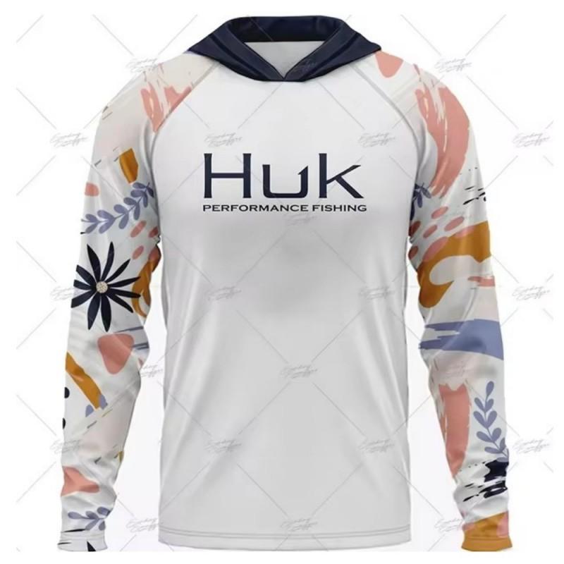 HUK Long-sleeved Hooded Fishing Suit With UV Sun Protection UPF50 + Luya