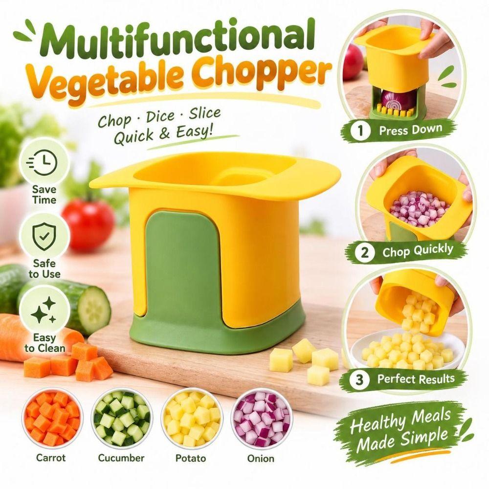 Multifunctional Vegetable Chopper Two-Tone Onion Dicer New Potato Strip Cutter Home Kitchen