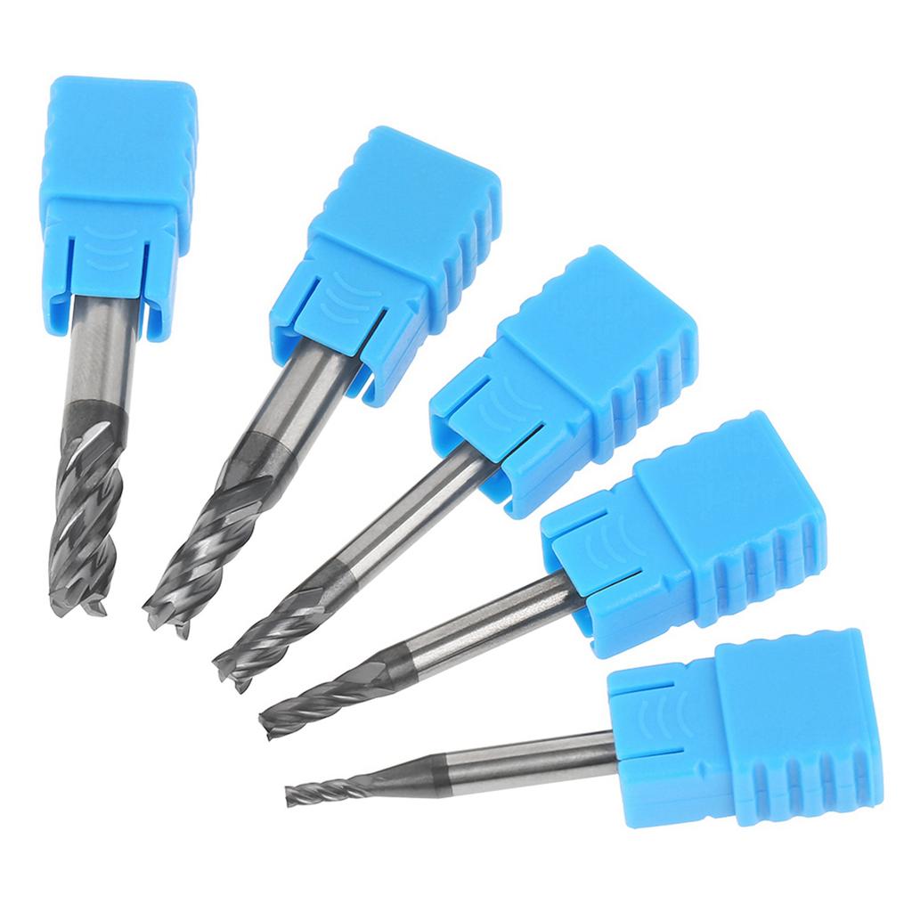 5pcs Tungsten Carbide Thread 4 flute Milling Cutter Tool End Mill Set Tools Accessories