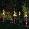 5Pcs/Set Snowflake Landscape Christmas Lights 8 Modes Red Tube Santa Claus Solar Lights Waterproof Decorative