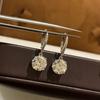 New Vintage 100% Pure 925 Sterling Silver Earrings Four Claws Pave Aaa Zircon Ear Stud For Women Luxury Fine Jewelry