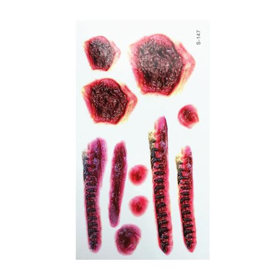 3D Halloween Bloody Scar Temporary Tattoo Sticker Cosplay Body Art Makeup Decal