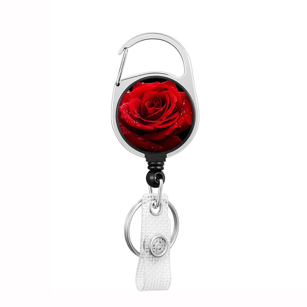 Plant Flowers Clip Lanyards ID Badge Holder Porta Credencial Lanyards Keychain Badge Reel Nurse Retractable Wholesale