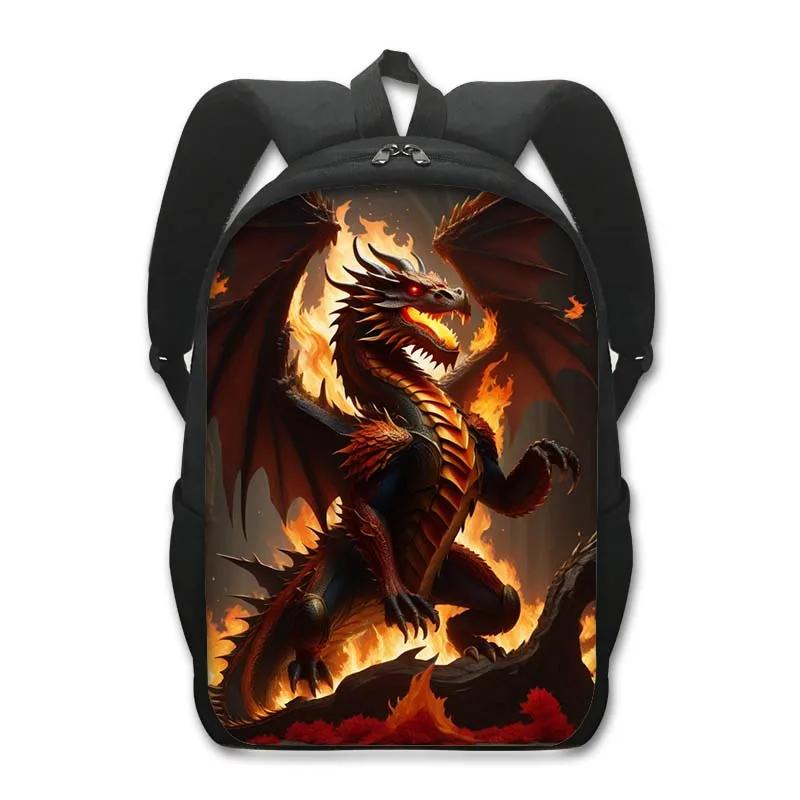 Fantasy Magic Dragon Print Backpack Cartoon Dragon Baby Student Schoolbags Women Men Laptop Rucksack Outdoor Travel Daypack