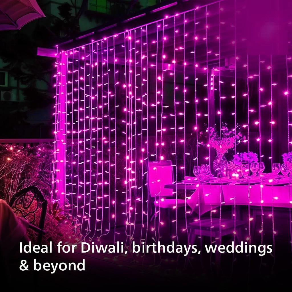 Starlit 12 Meter 72 LEDs String Light for Decoration | Festival LED String Light for Diwali, Christmas and Home Decoration| Pink, Pack of 1