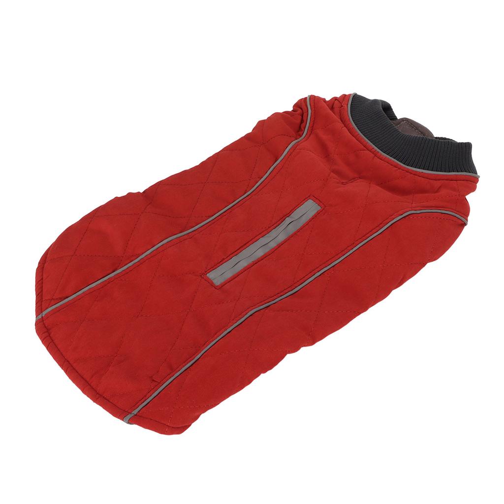 Dog Cold Weather Coats Retro Thicken Warm Skin Friendly Reflective Winter Jacket for Medium Large Dogs Red