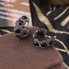Elegante schwarze Zirkonia-Creolen im Vintage-Stil für Damen - Perfekt für Partys & Geschenke