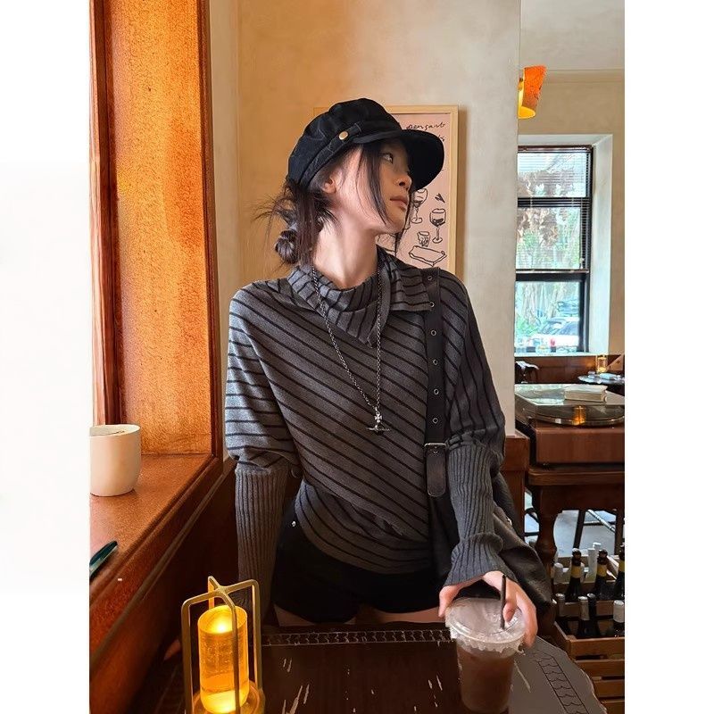 Modă Coreeană anii 2000 Pulovere de Toamnă cu Mânecă Largă tip Moroi Y2k Culoare Uni Subcultură Casual Pulovere cu Mânecă Lungă Chic