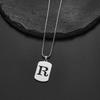 Unisex Stainless Steel English Alphabet Necklace - Niche Design, Simple, Versatile Long Chain for Hoodies