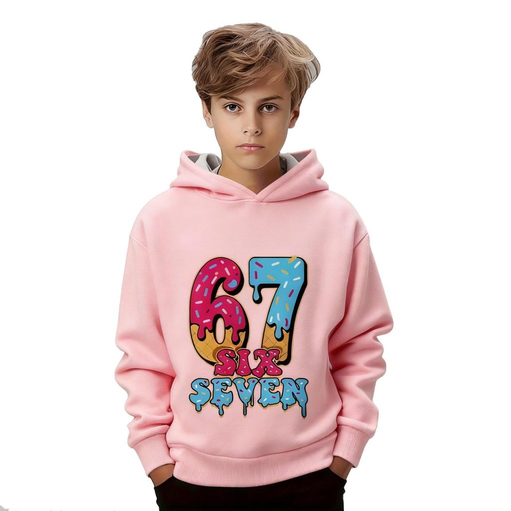 Kids' Fashion Printed Pullover Casual Long-Sleeve Crewneck Hoodie Top