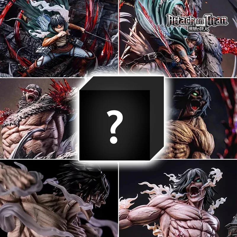 Attack on Titan Anime Mystery Box Shingeki no Kyojin Collectible Figurines Set Eren Ackerman Mikasa Levi Desktop Decor Action