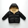 Boys' and Girls' Hooded Fleece-Lined Lambswool Coat for Autumn/Winter