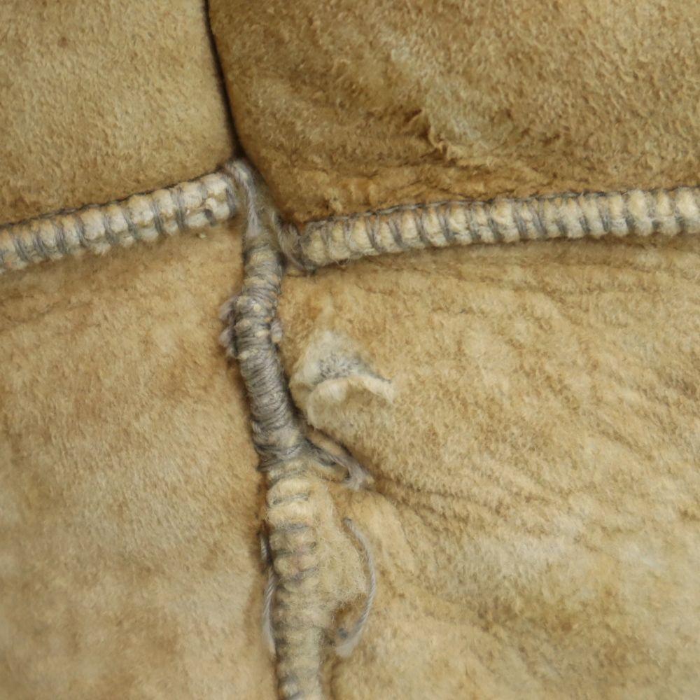 Wilsowo 70s 80s vintage Genuine leather mouton leather jacket beige Bore Men's Used