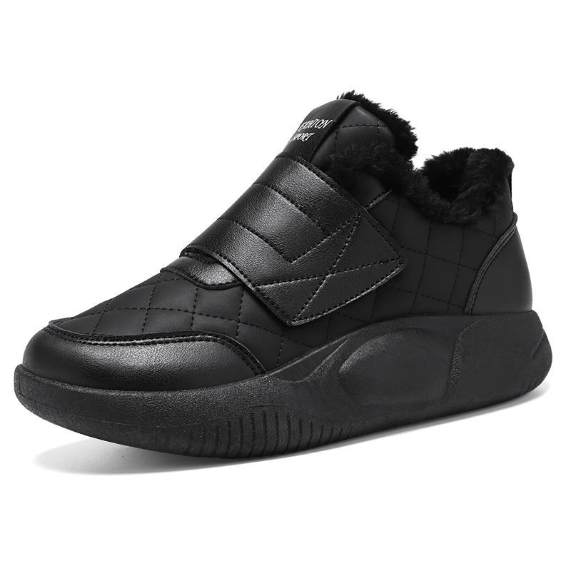 

Мужские новые поступления утепленные флисовой подкладкой теплые и удобные зимние кроссовки с застежкой на липучке, противоскользящие и прочные повседневные сноубутсы 35 чёрный