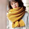 Spandex Knitting Wool Scarf Polyester Winter Warmer Scarf Large Long Thickened Neckscarf  Women