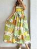 Frühling 2026 Europäisches & Amerikanisches Damenkleid mit Graffiti-Print - Sexy Spaghettiträger, Ärmellos, Großes Saumdesign