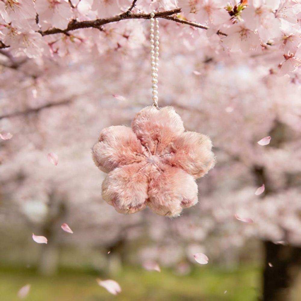 Sakura Series Bag Charm Plush Bag Pendant Fashion Keychain  Backpack Decoration
