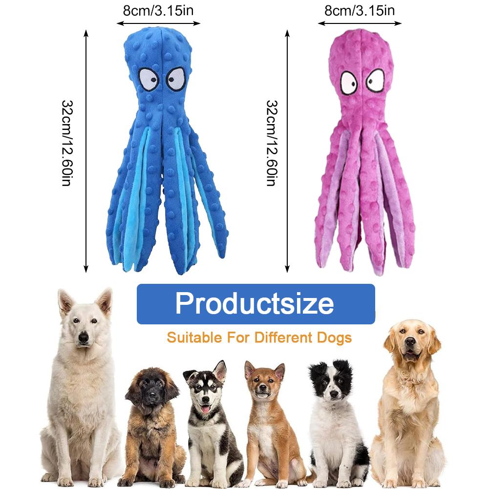 1/2Pcs Octopus Pet Plush Toy Octopus Pet Plush Toy Bite Resistant Puppy Interactive Training Teeth Cleaning Chew Toys Pet Supply