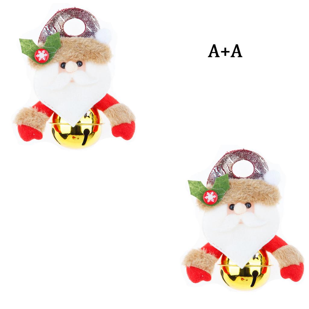 Christmas Bell Pendant Christmas Doll Cartoon Metal Round Bell Pendant Christmas Tree Decoration
