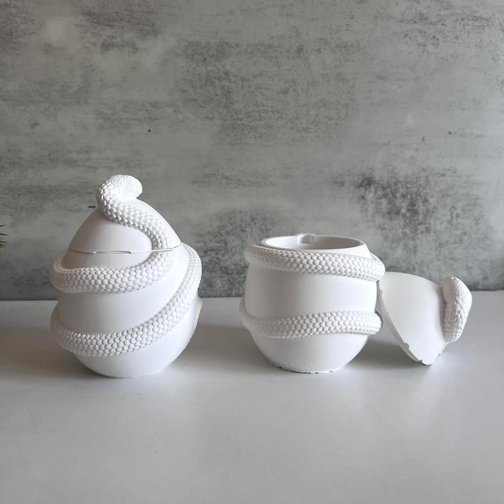 Borcan Amuzant pentru Lumânare Ou de Șarpe, Matrițe de Silicon DIY 3D Formă Ou de Paște cu Set Capac pentru Fabricarea Matriței de Rășină Artizanat din Ipsos Ornamente de Petrecere