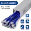 PVC Cable Raceway Gray Wiring Duct Open Slot Wire Covers For Cords Under Desk Cable Management Hide Under Desk Power Cords.