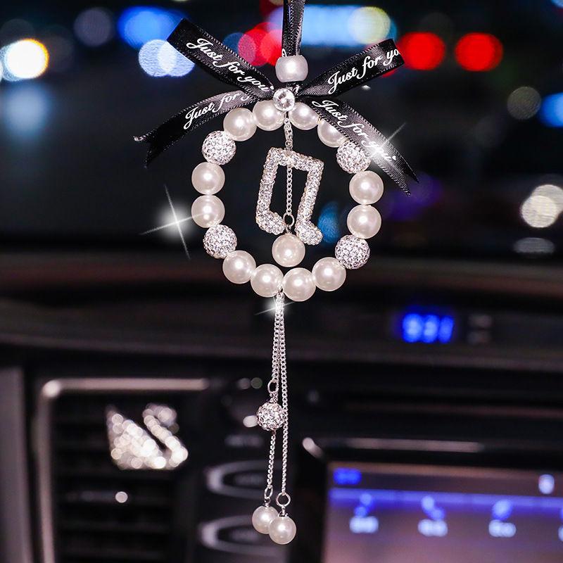 Car Pendant Pearl Pendant Car Rearview Mirror Loading Goddess Inlaid Diamond Pendant Special Supply