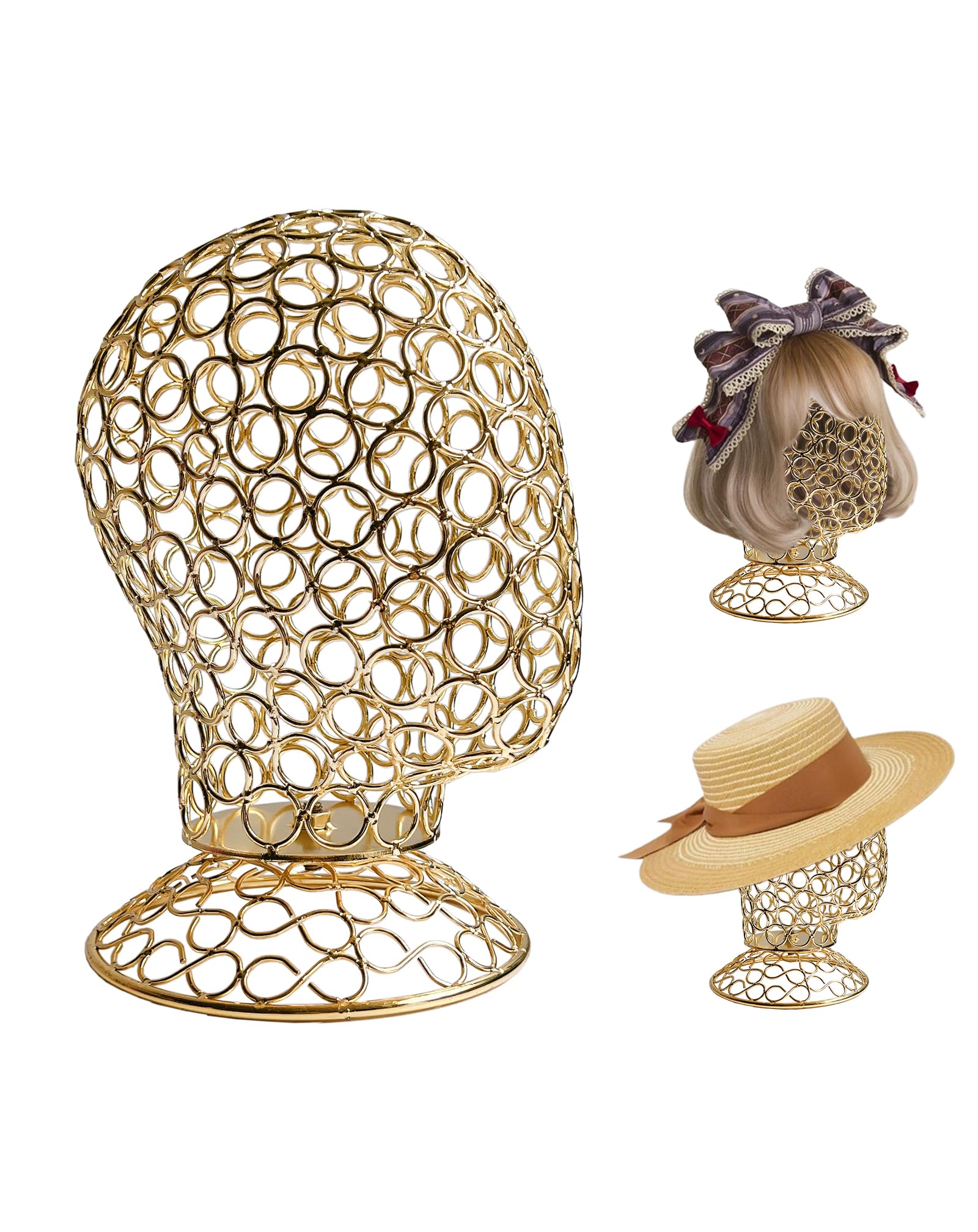 Манекен-голова CHADWICK, Манекен для парика, Ажурный металл, Настольный тип, Манекен-голова для демонстрации, Стойка для парика, Манекен-голова