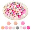 95 Pcs Colorful Round Silicone Loose Bead for Keychain DIY Octagonal Bead Making Kit for Bracelet Necklace Jewelry Craft