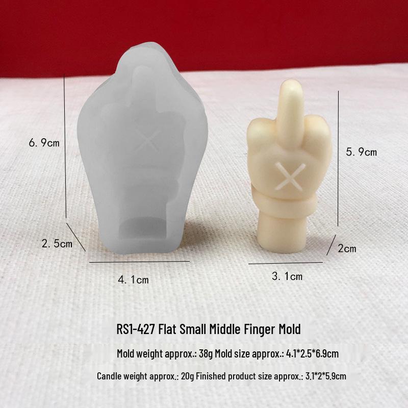 Gesture Candle Mold: Middle Finger Silicone Mold for DIY Creative Aromatherapy and Gypsum Cakes