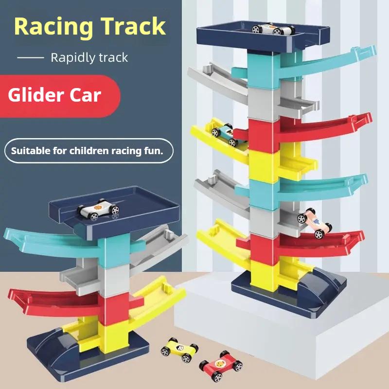 Children'S Gliding Rail Car Puzzle Inertia Infant Mini Car Toy Boys Plus Girls Construction Playthings Creative Diy Car Designed For Children Present
