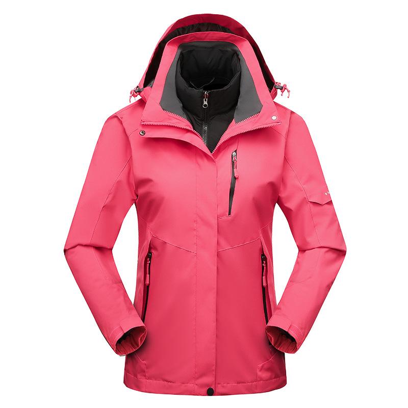 Outdoor Use Autumn and Winter Feather Rong Liner Jacket Womens Three-in-one Detachable Water Repellent Coat Warm Ski Suit