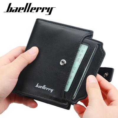Portafogli corti da uomo Portafogli bifold in pelle Hasp Porta biglietti da visita