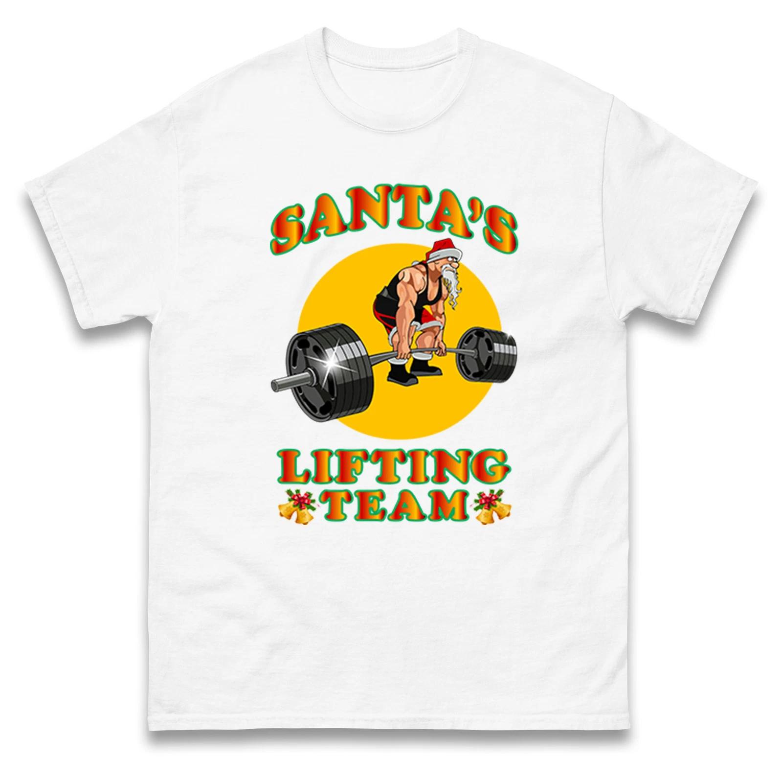 Santa s Lifting Team Christmas T Shirt,Santa Weight Lifting Gym Christmas Tee S
