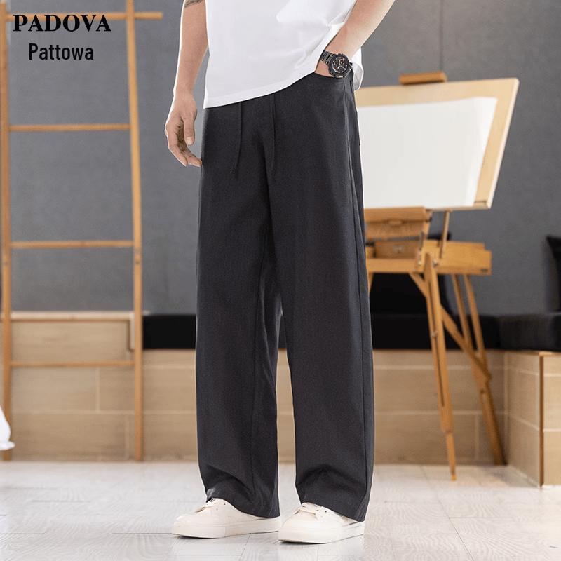 Patova Men s Cotton Linen Blend Straight Fit Casual Pants M