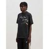 24S grenzüberschreitende europäische und amerikanische Trendmarke Palm Angel Rauch Buchstaben Flammen Druck Kurzarm-T-Shirt Herren und Damen High Street