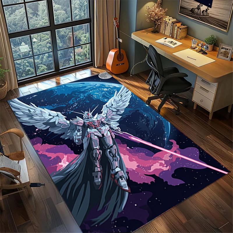 Bedroom Gundam Carpet Large Area Non Slip Washable Floor Mat Gamer Room Decor