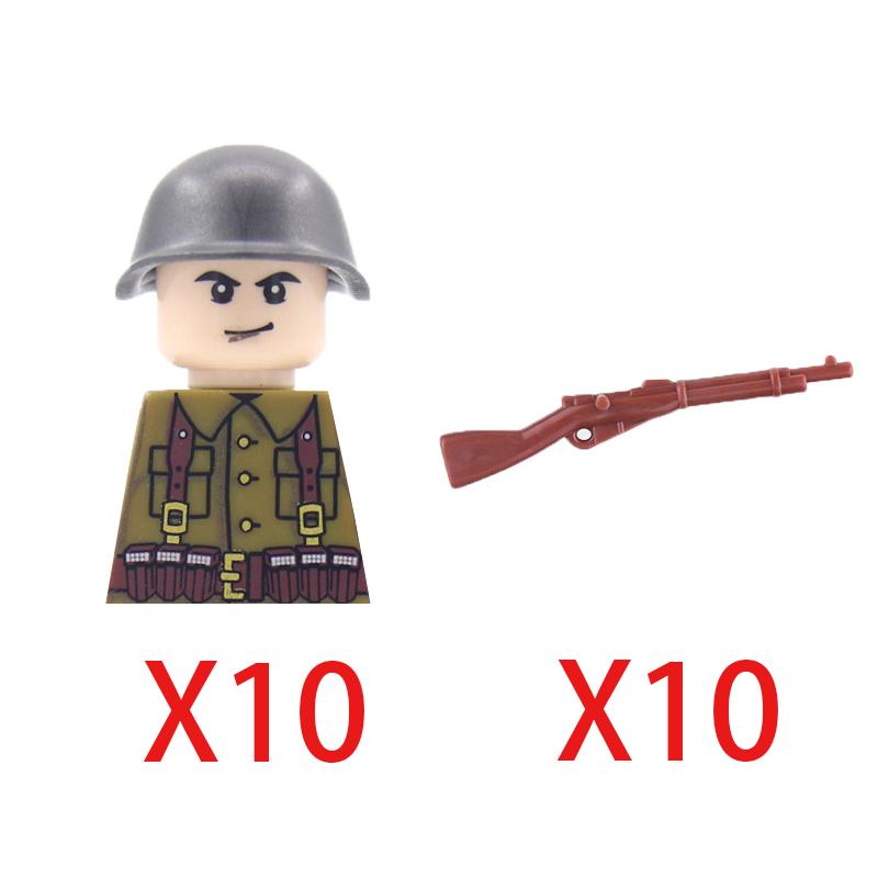 Military Soldier Building Block Figure British US Snow Camouflage Troop MP40 M1A1 Motorcycle Accessories Toys Gift Brick Z02