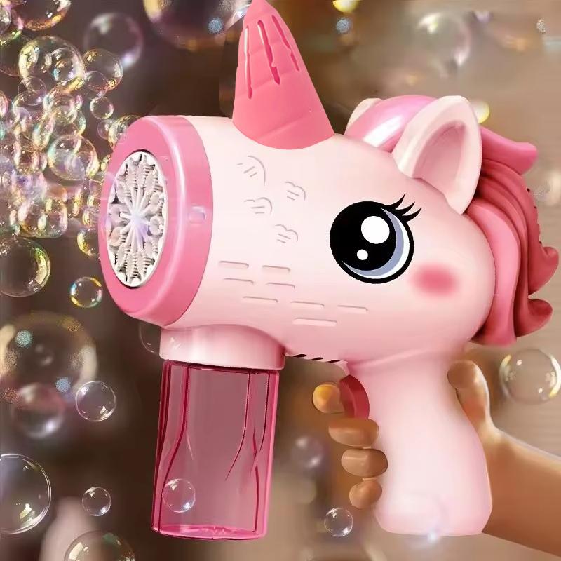 Non-Toxic Unicorn Bubbles Machine Automatic Soap Blower Bubble Blowing Toy Electric Bubble Gun Outdoor Party Games Toy