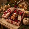 Holiday Keychain for Christmas with Gift Box, Cute Santa Claus Snowman Highland Cow Festive Accessories DIY Reindeer Bag Charm, Keyring Pendant, Gifts