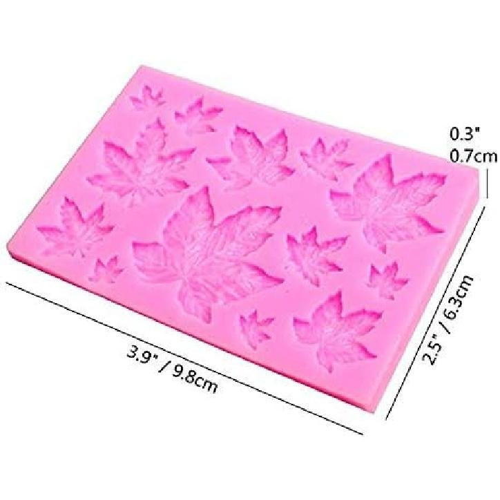 Leaf Mold Silicone Leaves Fondant Molds,Tree Leaves Mold for Cake Decoration,Maple Leaf Candy Molds,Cupcake Topper,Polymer