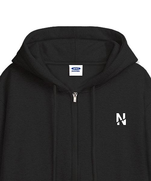 Ntet [Fleece Lined] N Classic Zip-Up Hoodie [Black]