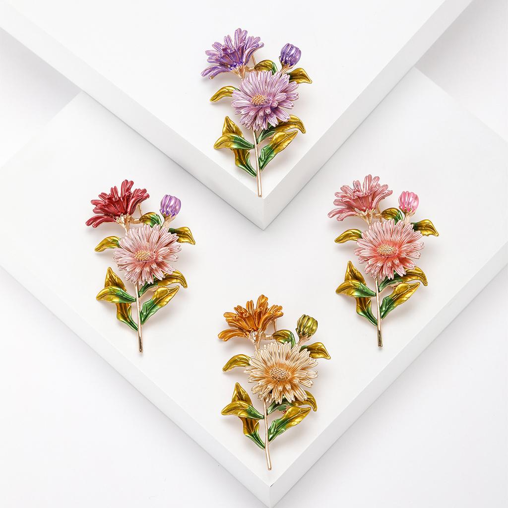 Retro Wunderschöne Gänseblümchen Brosche Damen Einfaches Temperament Corsage Jacke Strickjacke Mode Vielseitig Personalisierte Anstecknadel Mit Zubehör