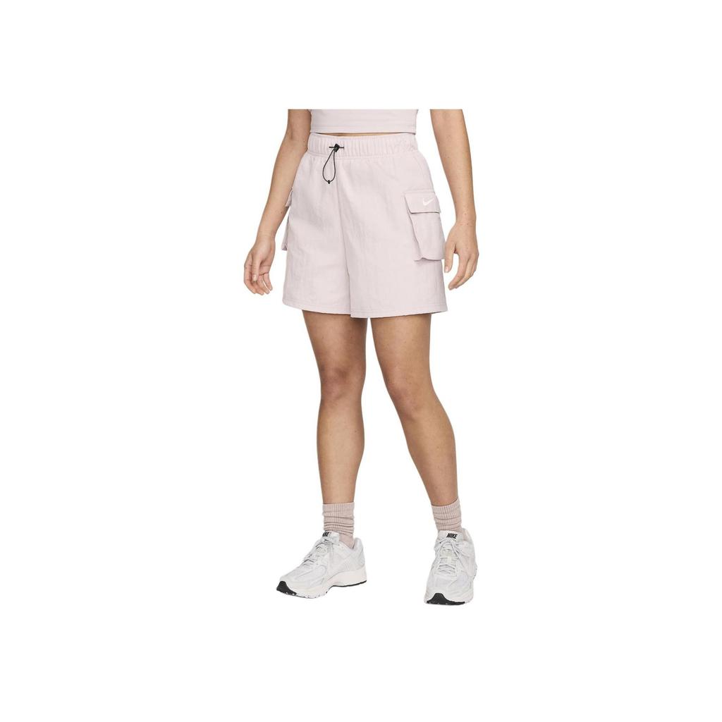 New Nike Sportswear Essential Casual Shorts Women's White Gold Purple DM6247-019