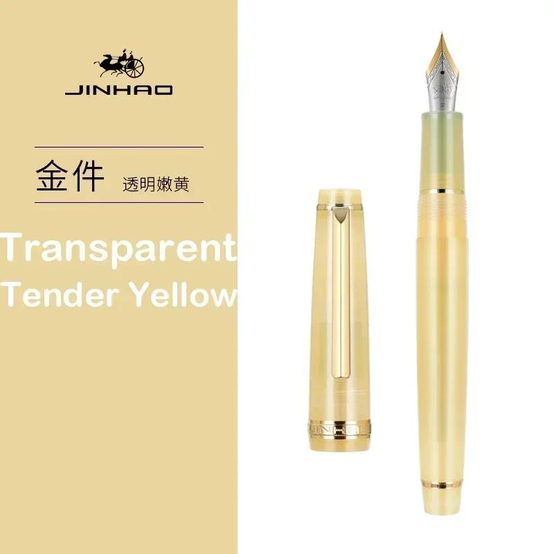 Jinhao 82 Fountain Pen Gold Trim Acrylic Barrel Fine Nib for Writing Calligraphy Signature School Office Supplies Stationery